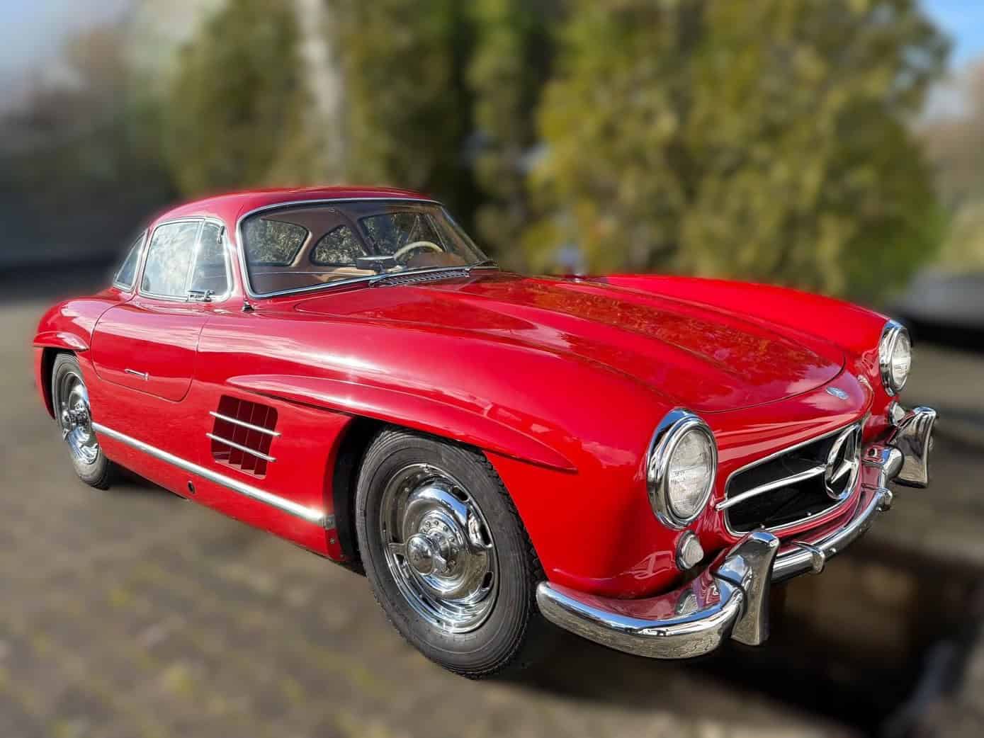 1954-Mercedes-Benz-300SL-Fluegeltuerer-Rot-Rudge Bild von Mercedes 300 SL Flügeltürer